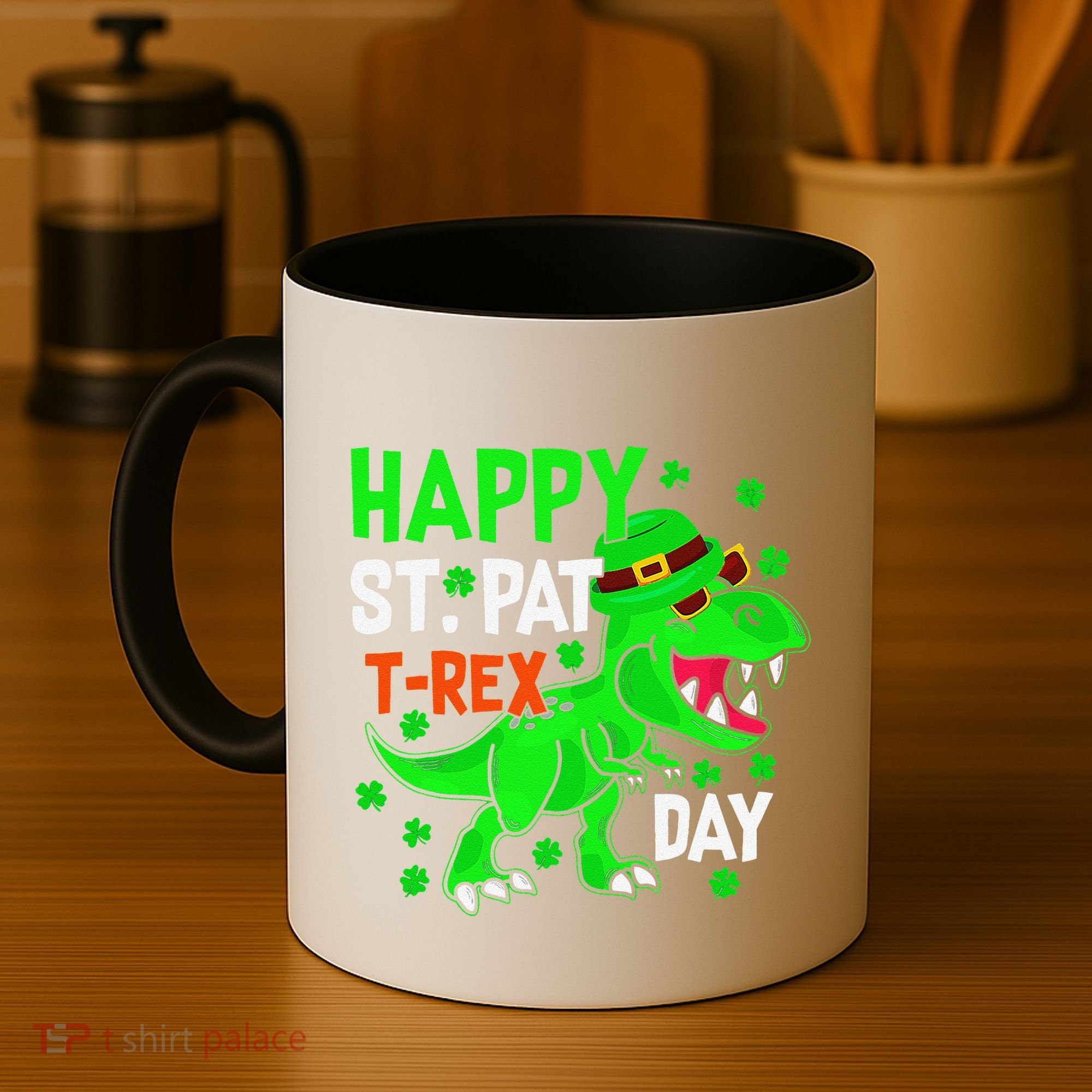 Happy St Pat T Rex Saint Patrick's Day Dinosaurs Happy Cute Coffee Mug