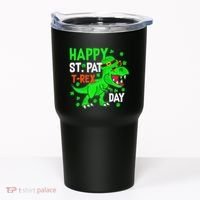 Happy St Pat T Rex Saint Patrick's Day Dinosaurs Happy Cute Tumbler thumb 0