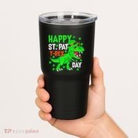 Happy St Pat T Rex Saint Patrick's Day Dinosaurs Happy Cute Tumbler thumb 2