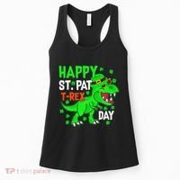 Happy St Pat T Rex Saint Patrick's Day Dinosaurs Happy Cute Women's Tank Top thumb 0