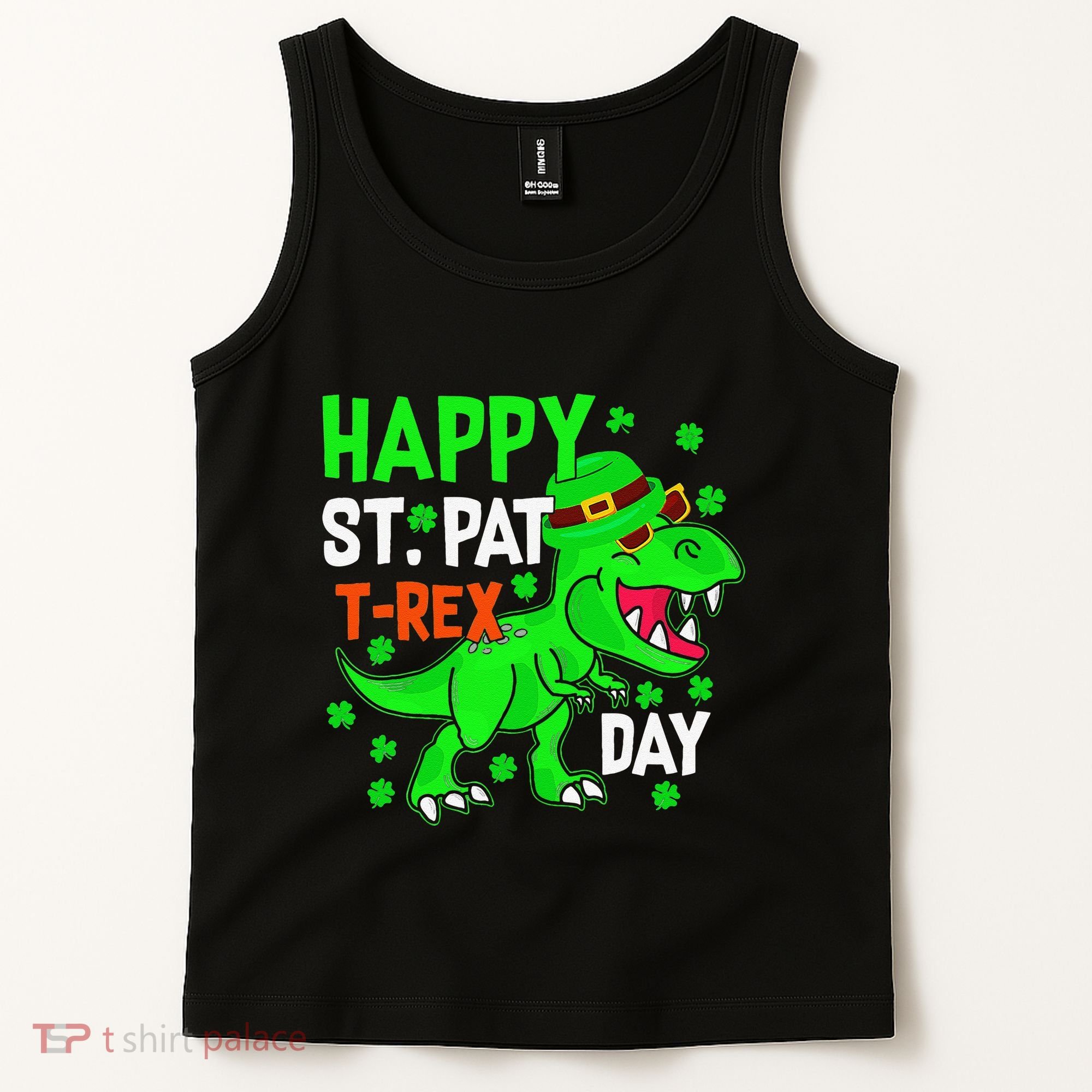 Happy St Pat T Rex Saint Patrick's Day Dinosaurs Happy Cute Tank Top