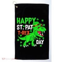 Happy St Pat T Rex Saint Patrick's Day Dinosaurs Happy Cute Golf Towel thumb 0