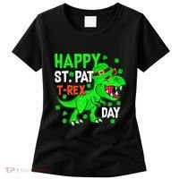 Happy St Pat T Rex Saint Patrick's Day Dinosaurs Happy Cute Women's T-Shirt thumb 0