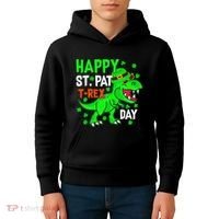 Happy St Pat T Rex Saint Patrick's Day Dinosaurs Happy Cute Kids Hoodie thumb 4