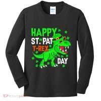 Happy St Pat T Rex Saint Patrick's Day Dinosaurs Happy Cute Kids Long Sleeve Shirt thumb 0