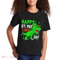 Happy St Pat T Rex Saint Patrick's Day Dinosaurs Happy Cute Kids T-Shirt thumb 2