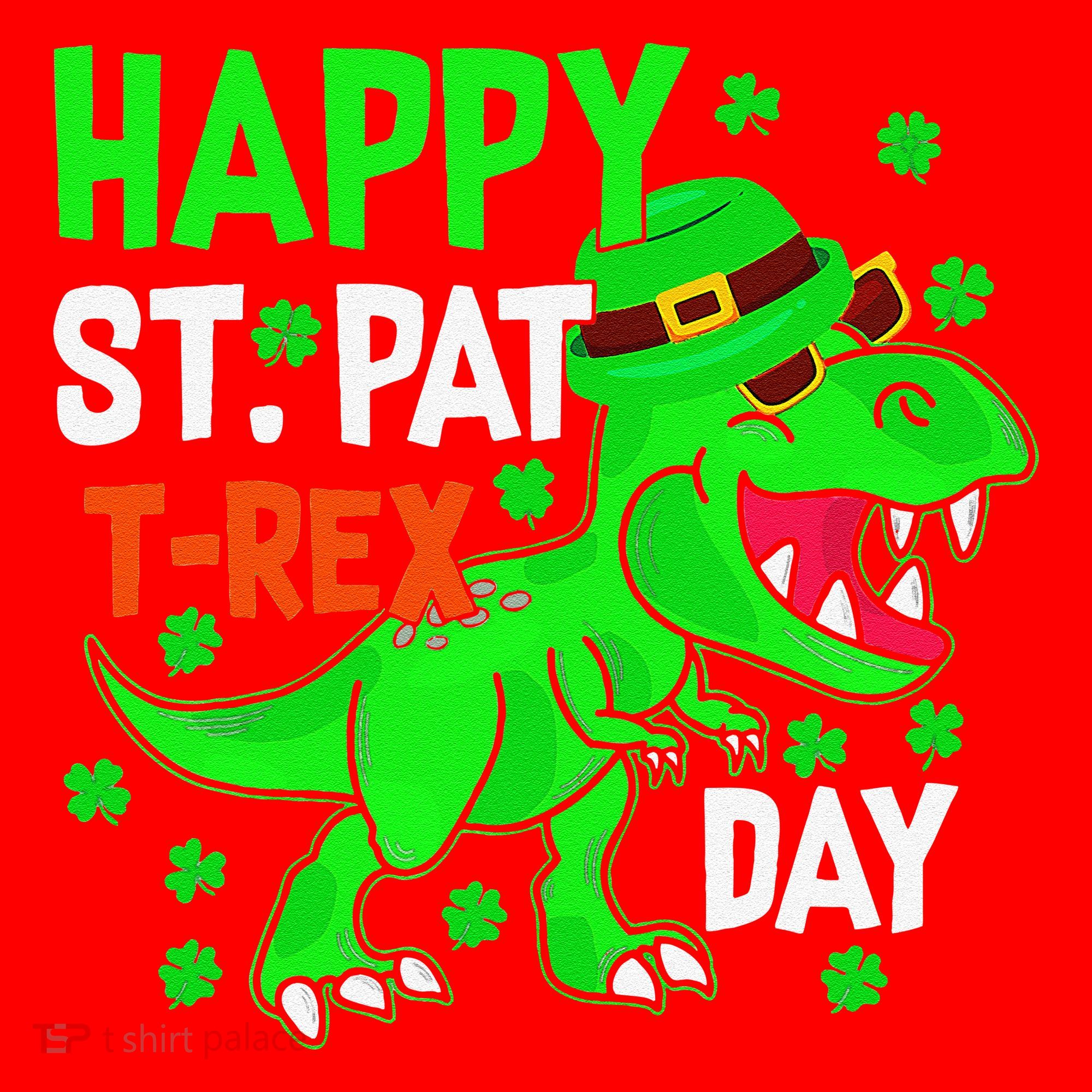 Happy St Pat T Rex Saint Patrick's Day Dinosaurs Happy Cute Santa Hat