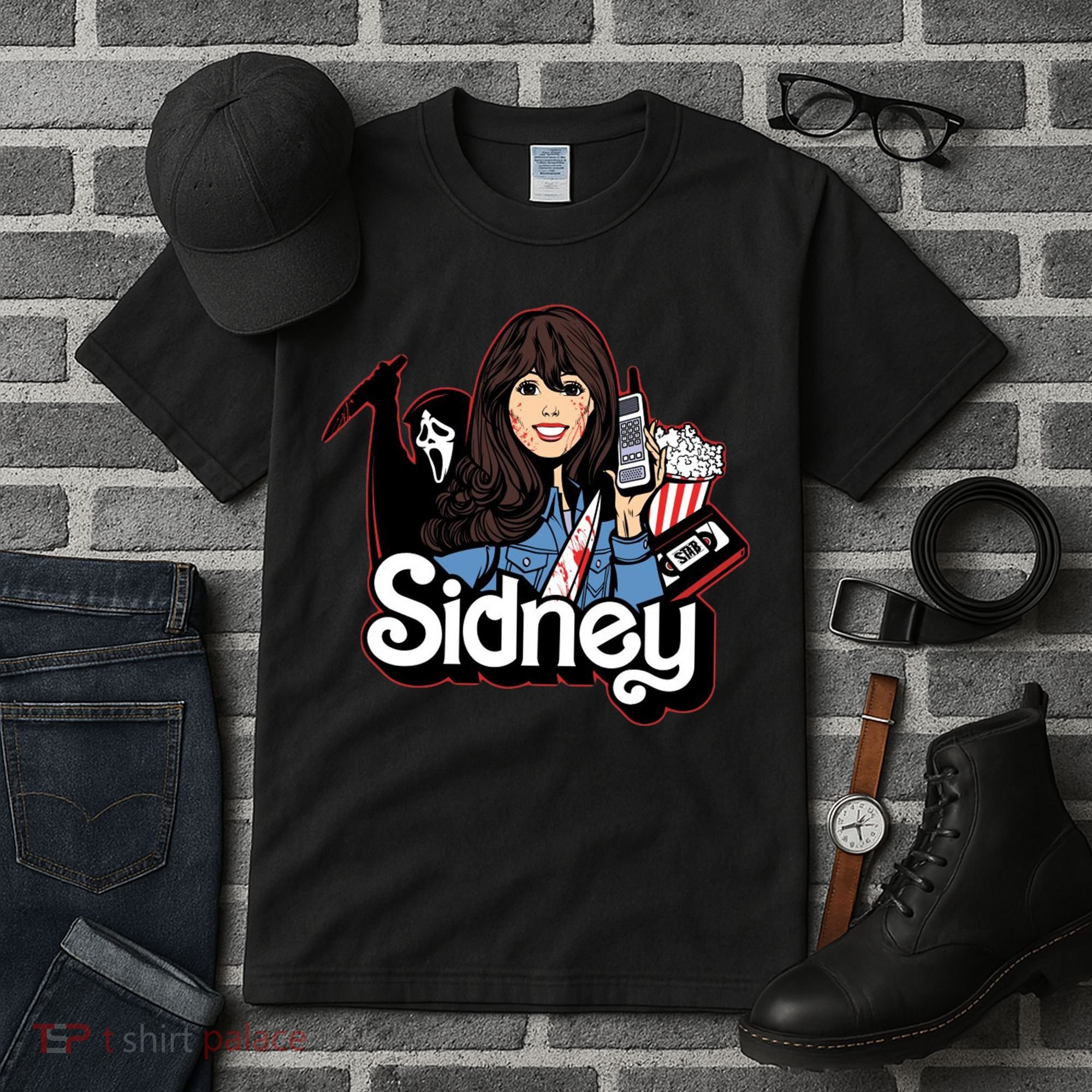 Hello Sidney Phone Call Scary Movie Tall T-Shirt