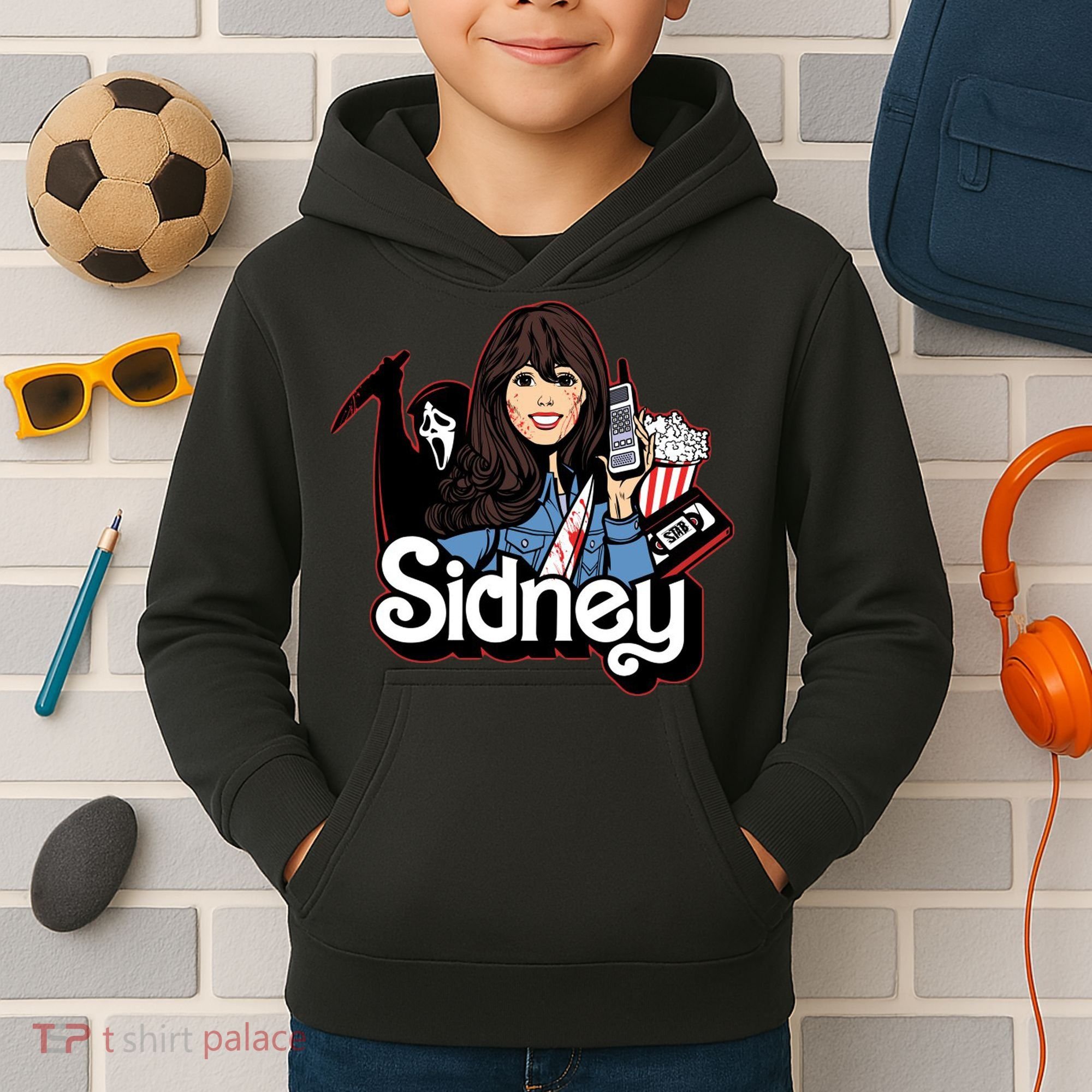 Hello Sidney Phone Call Scary Movie Kids Hoodie