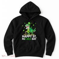 Happy St Pat T Rex Saint Patrick's Day Dinosaurs Happy Hoodie thumb 0