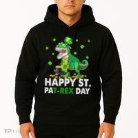 Happy St Pat T Rex Saint Patrick's Day Dinosaurs Happy Hoodie thumb 2