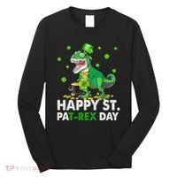 Happy St Pat T Rex Saint Patrick's Day Dinosaurs Happy Long Sleeve Shirt thumb 0