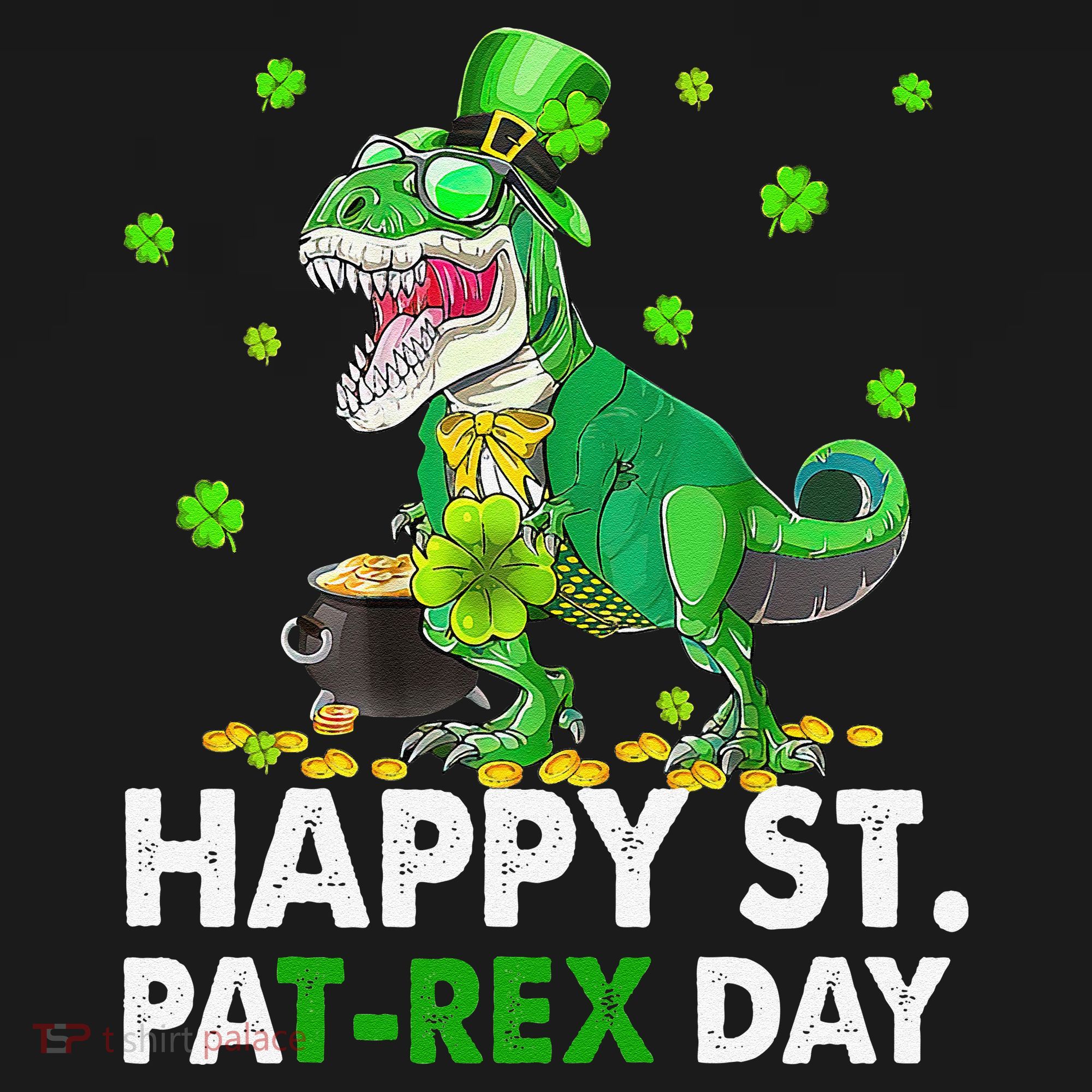 Happy St Pat T Rex Saint Patrick's Day Dinosaurs Happy Long Sleeve Shirt