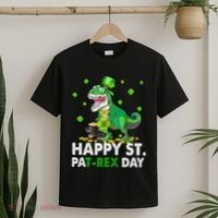 Happy St Pat T Rex Saint Patrick's Day Dinosaurs Happy T-Shirt thumb 2