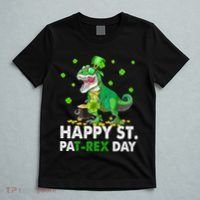 Happy St Pat T Rex Saint Patrick's Day Dinosaurs Happy T-Shirt thumb 5