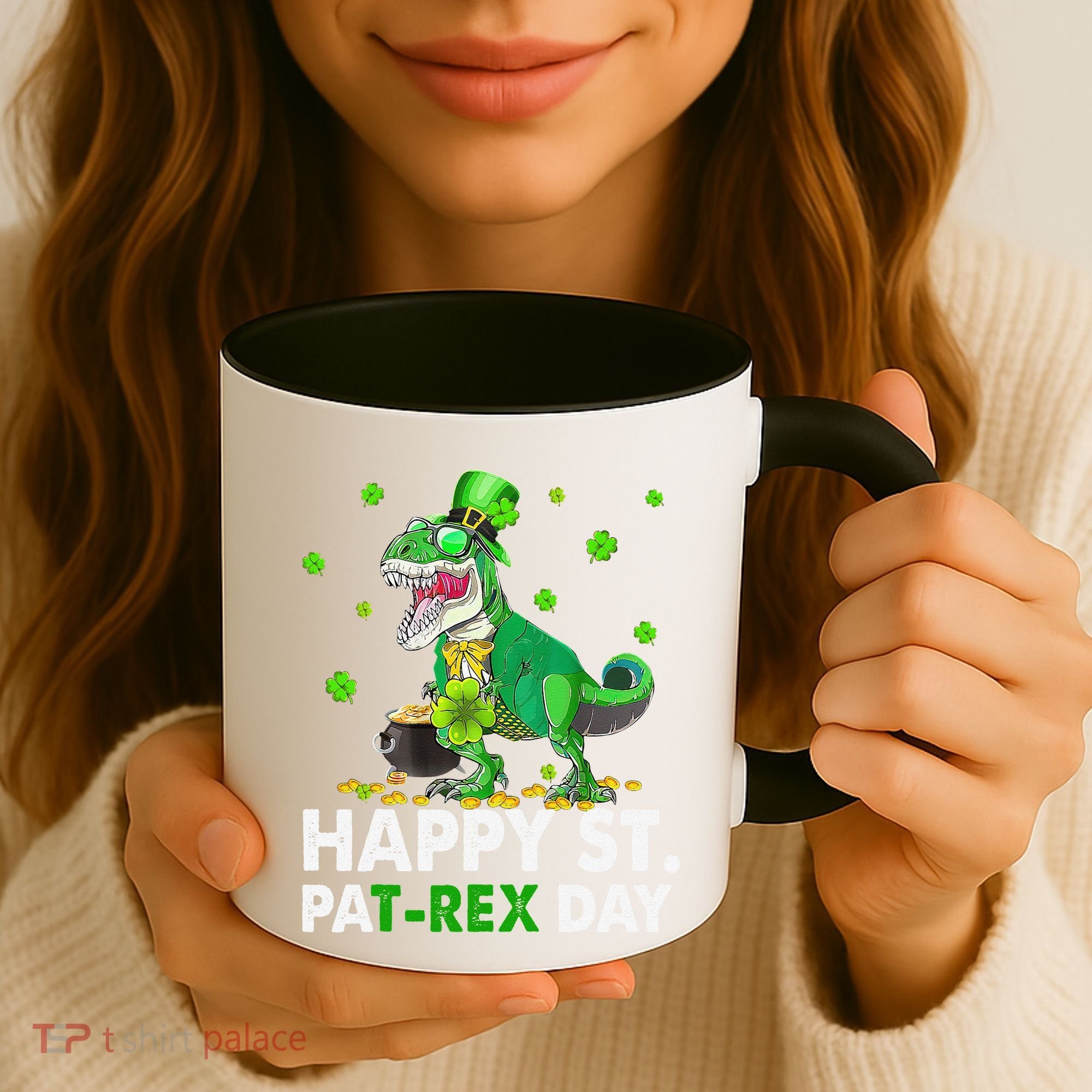 Happy St Pat T Rex Saint Patrick's Day Dinosaurs Happy Coffee Mug