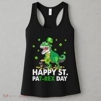 Happy St Pat T Rex Saint Patrick's Day Dinosaurs Happy Women's Tank Top thumb 3