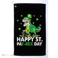 Happy St Pat T Rex Saint Patrick's Day Dinosaurs Happy Golf Towel thumb 0