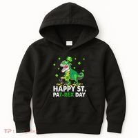 Happy St Pat T Rex Saint Patrick's Day Dinosaurs Happy Kids Hoodie thumb 0