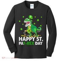 Happy St Pat T Rex Saint Patrick's Day Dinosaurs Happy Kids Long Sleeve Shirt thumb 0