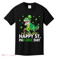 Happy St Pat T Rex Saint Patrick's Day Dinosaurs Happy Kids T-Shirt thumb 0