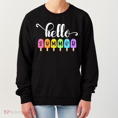 Hello Summer Popsicles Cute Pastel Graphic Design Cute Gift Women's Sweatshirt