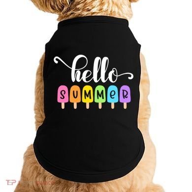 Hello Summer Popsicles Cute Pastel Graphic Design Cute Gift Doggie Tank