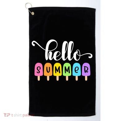 Hello Summer Popsicles Cute Pastel Graphic Design Cute Gift Golf Towel