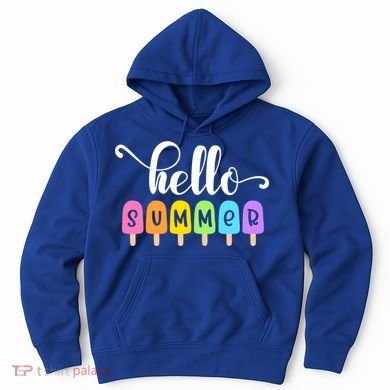 Hello Summer Popsicles Cute Pastel Graphic Design Cute Gift Hoodie