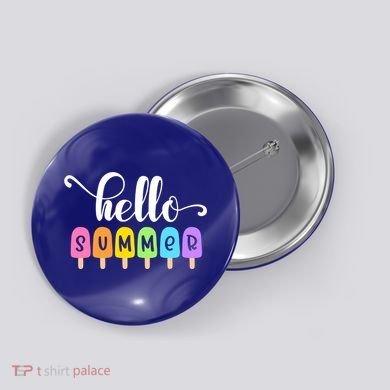 Hello Summer Popsicles Cute Pastel Graphic Design Cute Gift Button