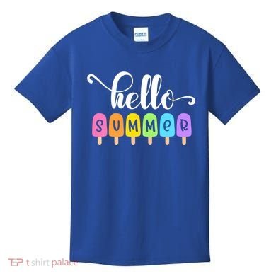 Hello Summer Popsicles Cute Pastel Graphic Design Cute Gift Kids T-Shirt