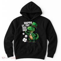 Happy St Pat T-Rex St Patricks Day Dinosaur Leprechaun Funny Hoodie thumb 0