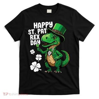 Happy St Pat T-Rex St Patricks Day Dinosaur Leprechaun Funny T-Shirt