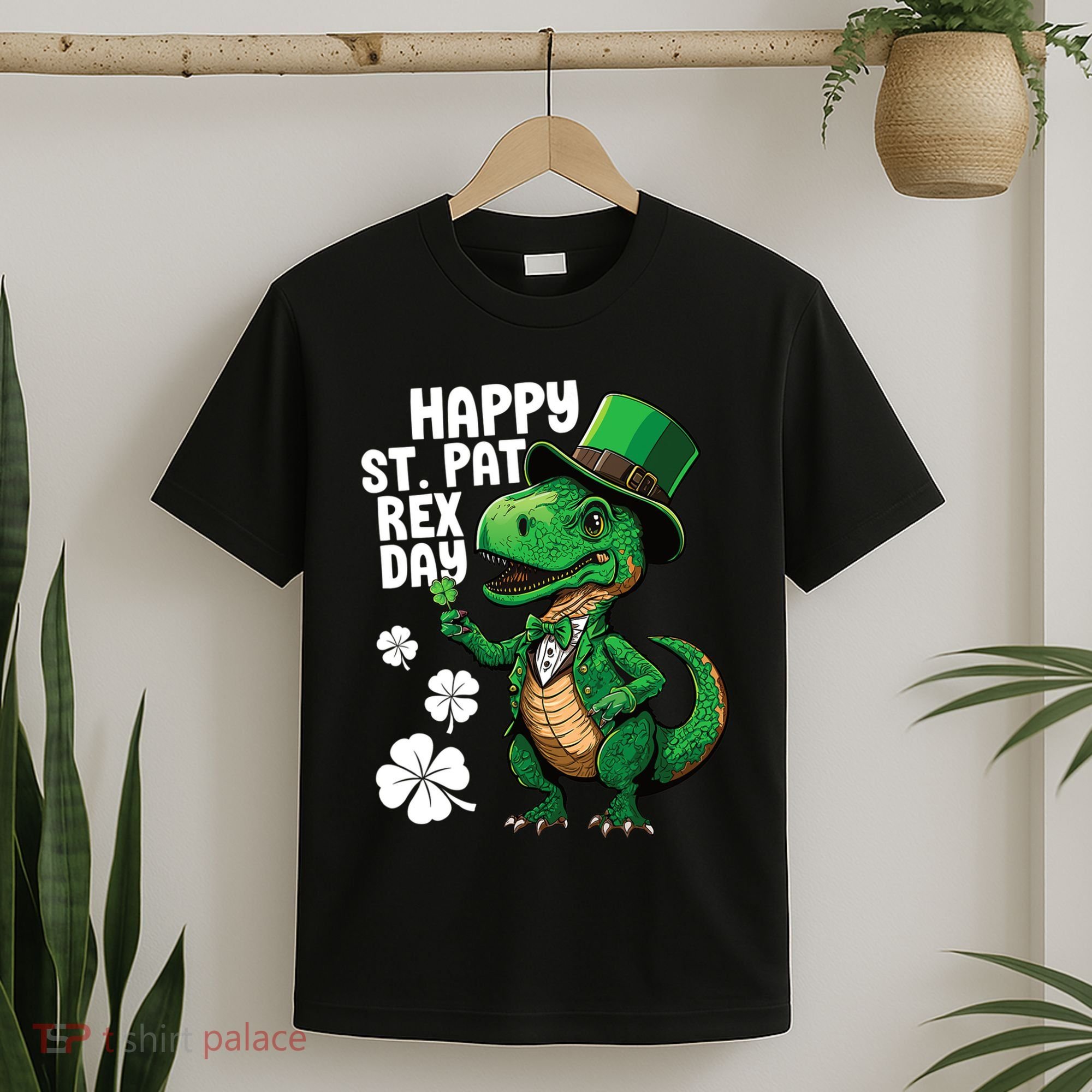 Happy St Pat T-Rex St Patricks Day Dinosaur Leprechaun Funny T-Shirt