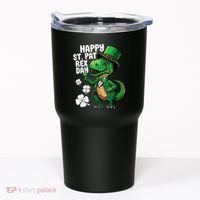 Happy St Pat T-Rex St Patricks Day Dinosaur Leprechaun Funny Tumbler thumb 0