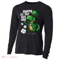 Happy St Pat T-Rex St Patricks Day Dinosaur Leprechaun Funny Cooling Performance Long Sleeve Crew thumb 0