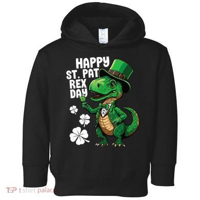 Happy St Pat T-Rex St Patricks Day Dinosaur Leprechaun Funny Toddler Hoodie