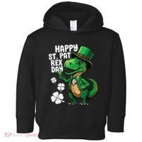 Happy St Pat T-Rex St Patricks Day Dinosaur Leprechaun Funny Toddler Hoodie thumb 0