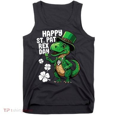 Happy St Pat T-Rex St Patricks Day Dinosaur Leprechaun Funny Tank Top