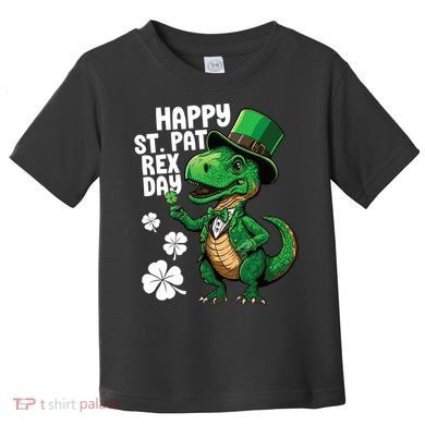 Happy St Pat T-Rex St Patricks Day Dinosaur Leprechaun Funny Toddler T-Shirt