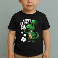 Happy St Pat T-Rex St Patricks Day Dinosaur Leprechaun Funny Toddler T-Shirt thumb 2