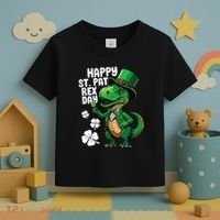 Happy St Pat T-Rex St Patricks Day Dinosaur Leprechaun Funny Toddler T-Shirt thumb 3