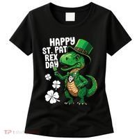 Happy St Pat T-Rex St Patricks Day Dinosaur Leprechaun Funny Women's T-Shirt thumb 0