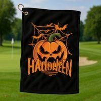 Halloween Spooky Pumpkin Golf Towel thumb 1