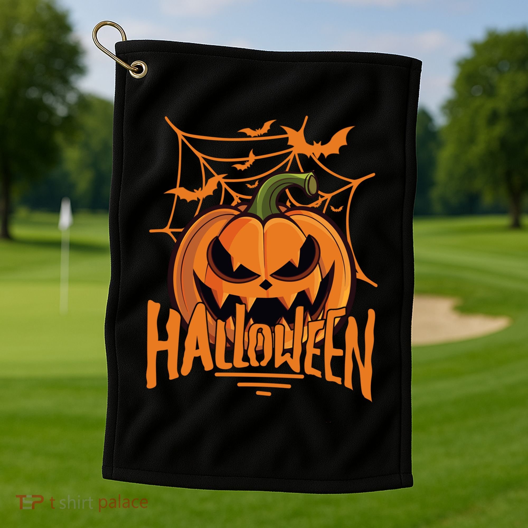 Halloween Spooky Pumpkin Golf Towel