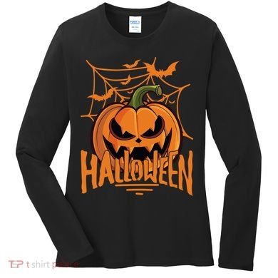 Halloween Spooky Pumpkin Women's Long Sleeve Shirt