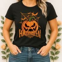 Halloween Spooky Pumpkin Women's T-Shirt thumb 2