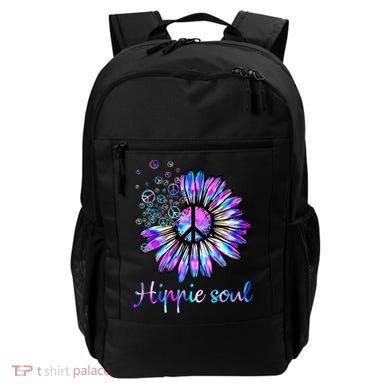 Hippie Soul Psychedelic Daisy Peace Sign Backpack