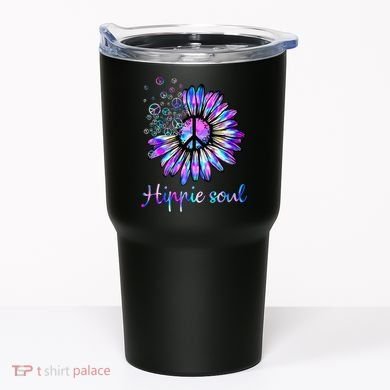 Hippie Soul Psychedelic Daisy Peace Sign Tumbler
