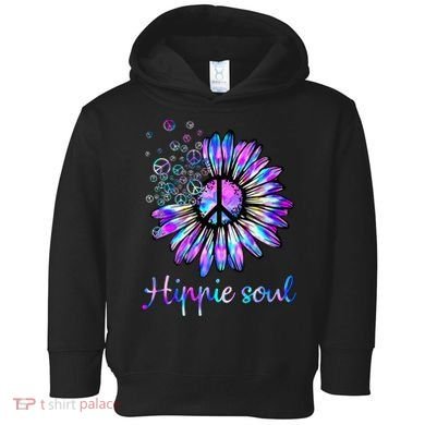 Hippie Soul Psychedelic Daisy Peace Sign Toddler Hoodie